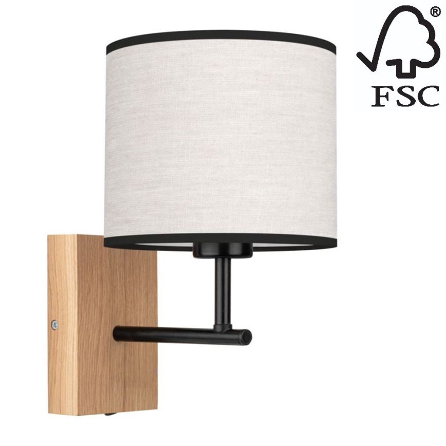 Wandlampe BOHO 1xE27/25W/230V Eiche – FSC-zertifiziert