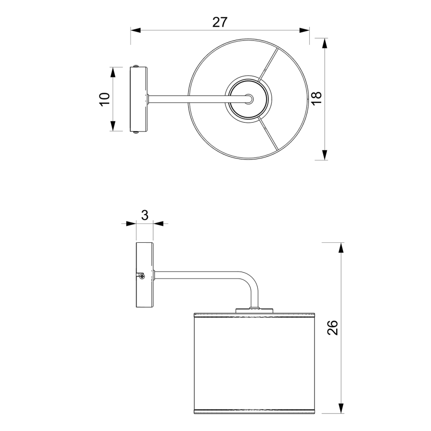 Wandlampe LOFT SHADE 1xE27/60W/230V weiß/golden