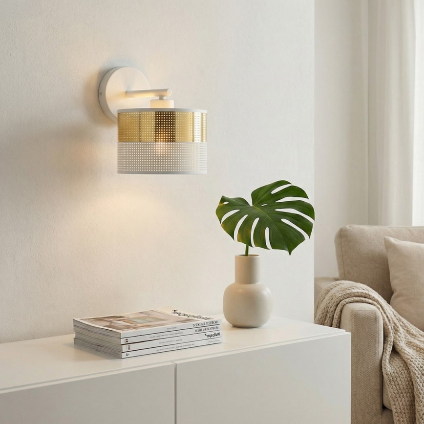 Wandlampe LUX 1xE27/15W/230V weiß/gold