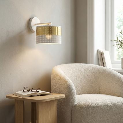 Wandlampe LUX 1xE27/15W/230V weiß/gold