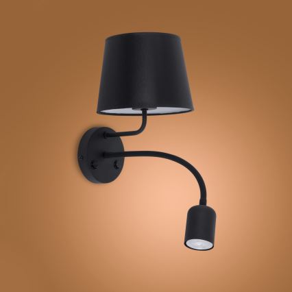 Wandlampe MAJA 1xE27/15W/230V + 1xGU10/10W/230V schwarz