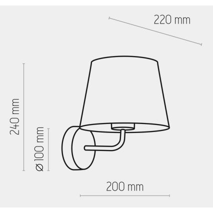 Wandlampe MAJA 1xE27/15W/230V grau