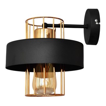 Wandlampe VOLTA 1xE27/15W/230V 23 cm schwarz/gold
