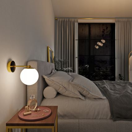 Wandleuchte 1xE27/40W/230V gold/weiß