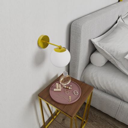 Wandleuchte 1xE27/40W/230V gold/weiß