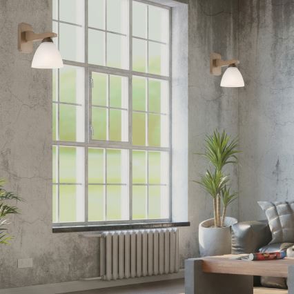 Wandleuchte ADRIANO 1xE27/60W/230V Buche