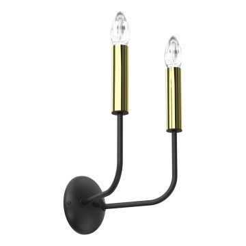 Wandleuchte AKASYA 2xE14/15W/230V schwarz/golden