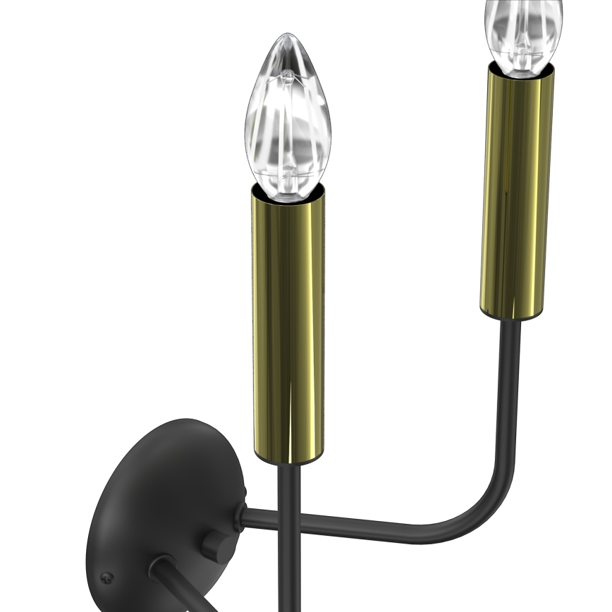 Wandleuchte AKASYA 2xE14/15W/230V schwarz/golden