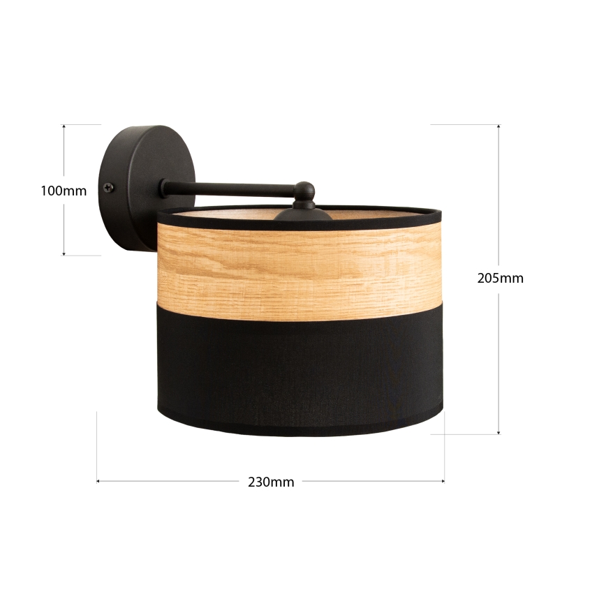 Wandleuchte ALBA 1xE27/15W/230V schwarz/braun