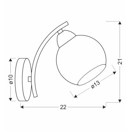 Wandleuchte AMOS 1xE27/40W/230V glänzendes Chrom