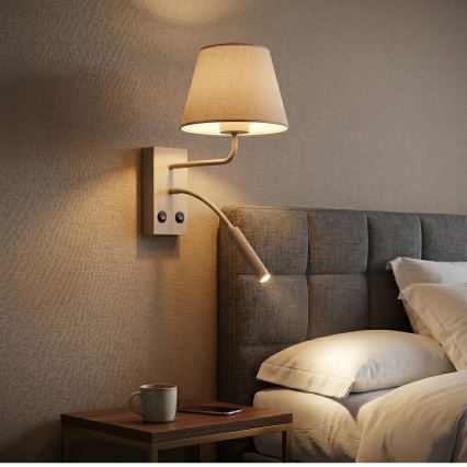 Wandleuchte ARDEN 1xE27/15W/230V + 1xG9/8W beige