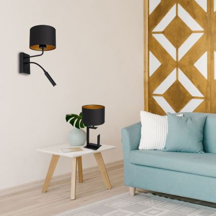 Wandleuchte ARDEN 1xE27/60W/230V + 1xG9/8W schwarz/gold