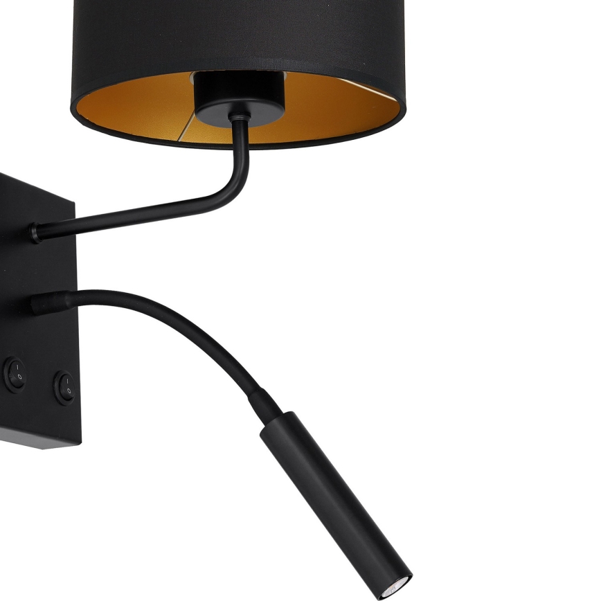 Wandleuchte ARDEN 1xE27/60W/230V + 1xG9/8W schwarz/gold