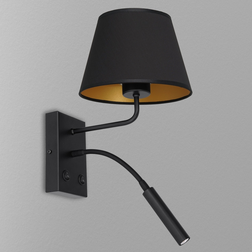 Wandleuchte ARDEN 1xE27/60W/230V + 1xG9/8W schwarz/golden