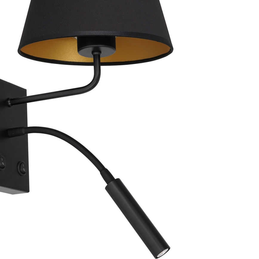 Wandleuchte ARDEN 1xE27/60W/230V + 1xG9/8W schwarz/golden