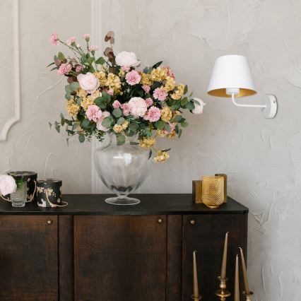 Wandleuchte ARDEN 1xE27/60W/230V weiß/goldfarben