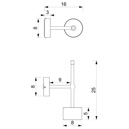 Wandleuchte ARENA 1xGX53/11W/230V schwarz/glänzendes Chrom