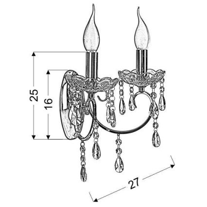 Wandleuchte AURORA 2xE14/40W/230V