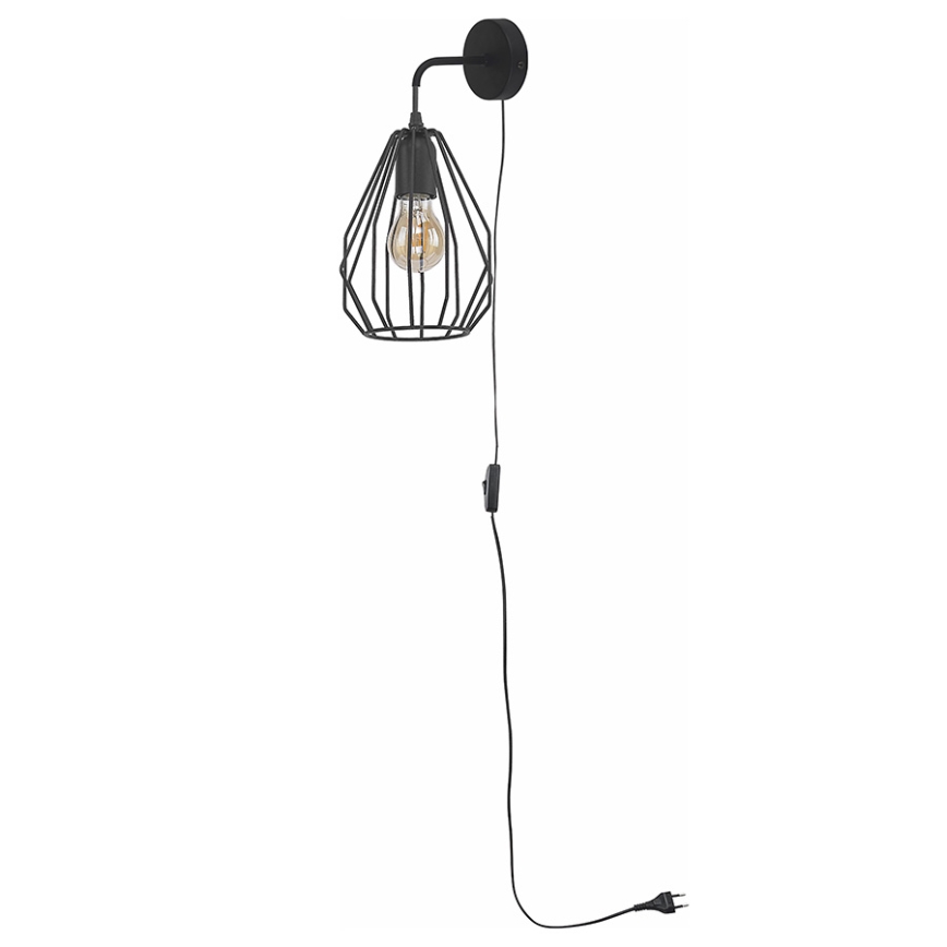 TK Lighting 2288 - Wandleuchte BRYLANT BLACK 1xE27/60W/230V