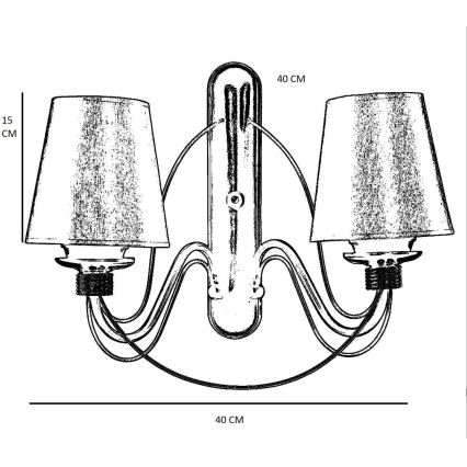 Wandleuchte CLASSIC 2xE27/40W/230V bronze/beige