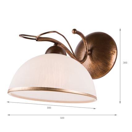 Wandleuchte COBRA 1xE27/60W/230V Bronze/Patina