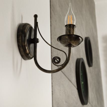 Wandleuchte DONATO 1xE14x40W/230V Patina