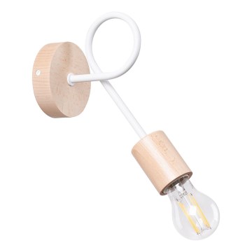 Wandleuchte EMBER 1xE27/15W/230V weiß/beige/Buche