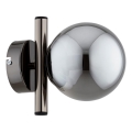 Wandleuchte ERAL 1xE14/10W/230V, glänzender Chrom/schwarz/rauchfarbenes Glas