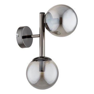 Wandleuchte ERAL 2xE14/10W/230V glänzender Chrom/schwarz/rauchgrau