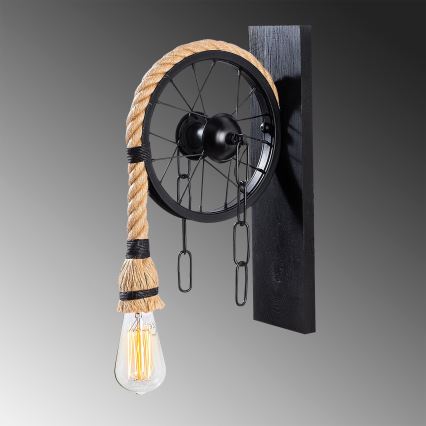 Wandleuchte EREBOS 1xE27/40W/230V schwarz/braun