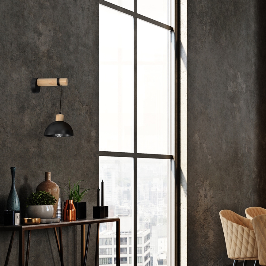Wandleuchte ERIK 1xE27/60W/230V beige/schwarz