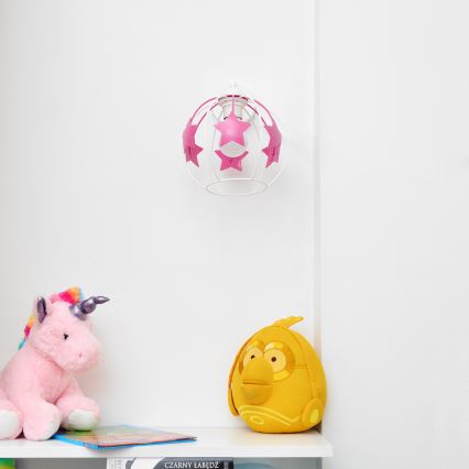 Wandleuchte für Kinder STARS 1xE27/15W/230V rosa/weiß