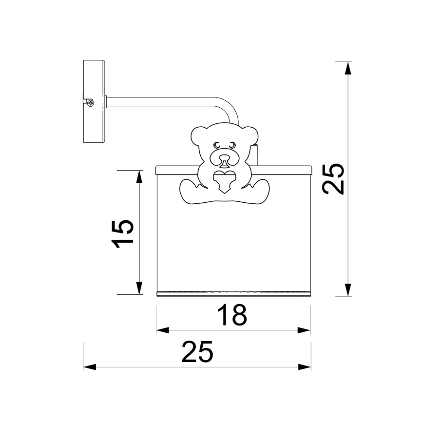 Wandleuchte für Kinder SWEET 1xE27/15W/230V weiß / blau / kleiner Bär