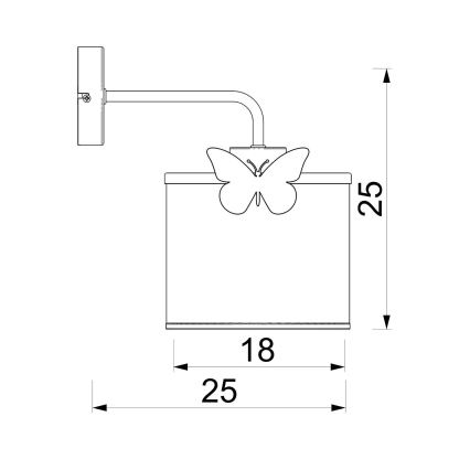 Wandleuchte für Kinder SWEET 1xE27/15W/230V weiß/rosa/Schmetterling