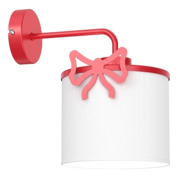 Wandleuchte für Kinder SWEET 1xE27/15W/230V weiß/rot/Schleife
