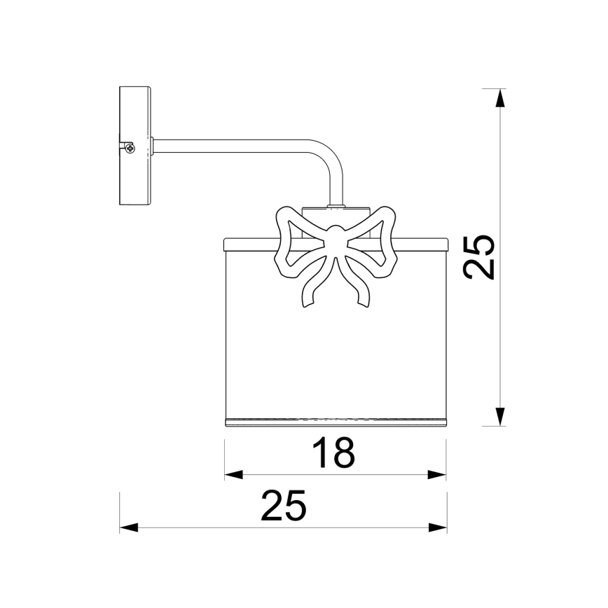 Wandleuchte für Kinder SWEET 1xE27/15W/230V weiß/rot/Schleife