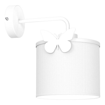 Wandleuchte für Kinder SWEET 1xE27/15W/230V weiß/Schmetterling