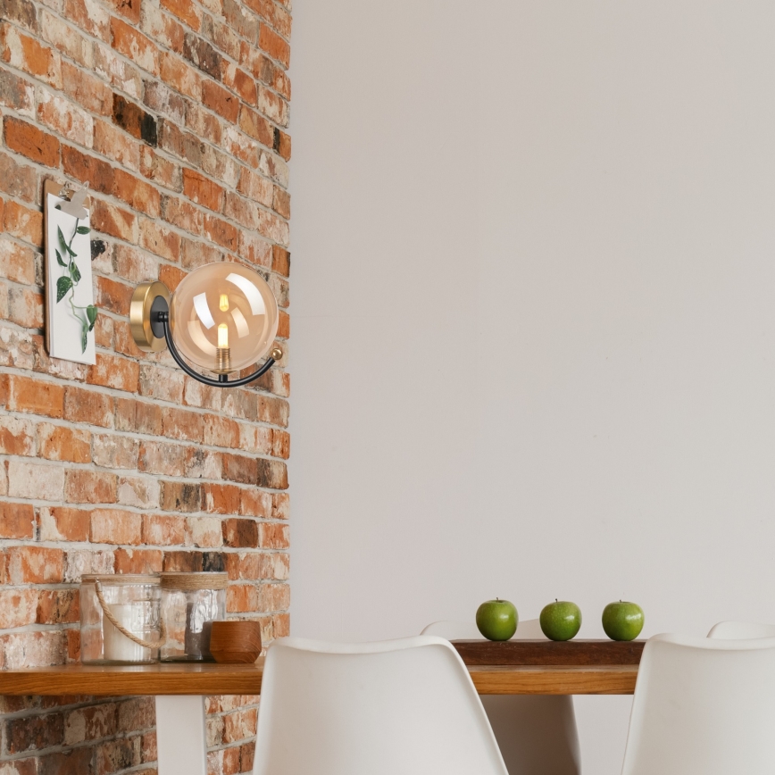 Wandleuchte GEORGIA 1xE14/5W/230V golden/rauchig beige
