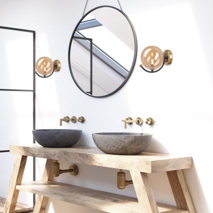 Wandleuchte GEORGIA 1xE14/5W/230V golden/rauchig beige