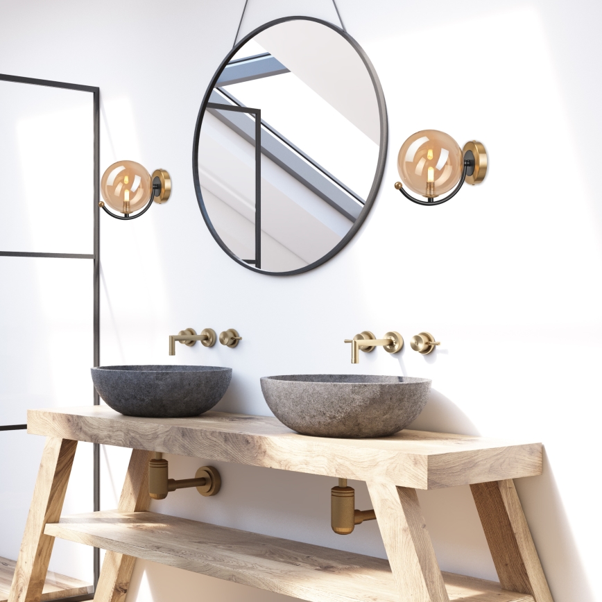 Wandleuchte GEORGIA 1xE14/5W/230V golden/rauchig beige
