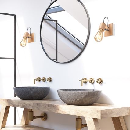 Wandleuchte GUSTAVO 1xE27/60W/230V Buche