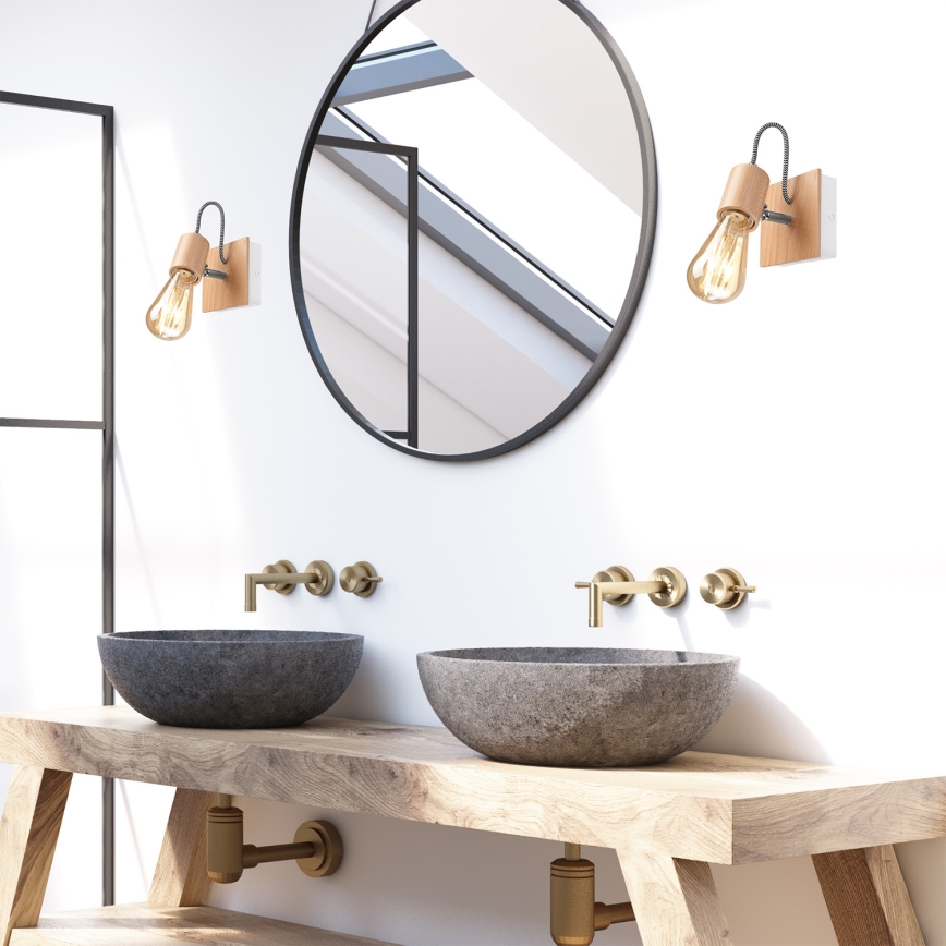 Wandleuchte GUSTAVO 1xE27/60W/230V Buche