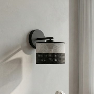 Wandleuchte KARBON 1x E27/15 W/230 V schwarz/grau