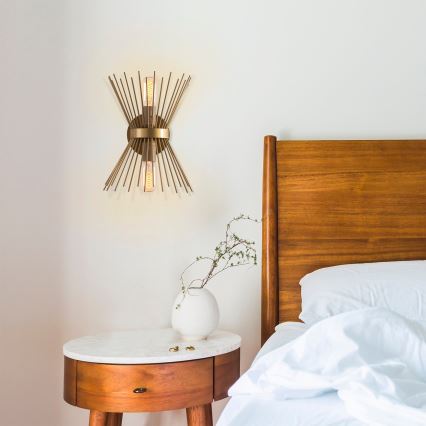 Wandleuchte KIRPI 2xE27/40W/230V gold