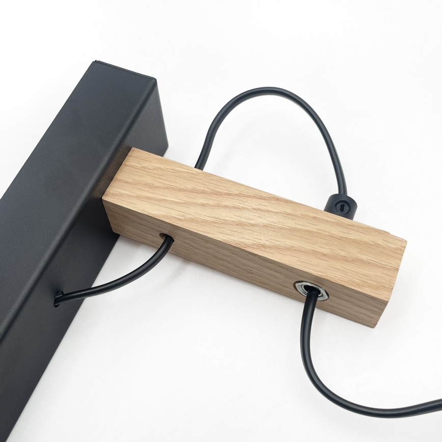 Wandleuchte LEANDRA 1xE27/15W/230V Eiche/Schwarz