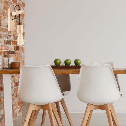 Wandleuchte LEON 1xE27/60W/230V Buche