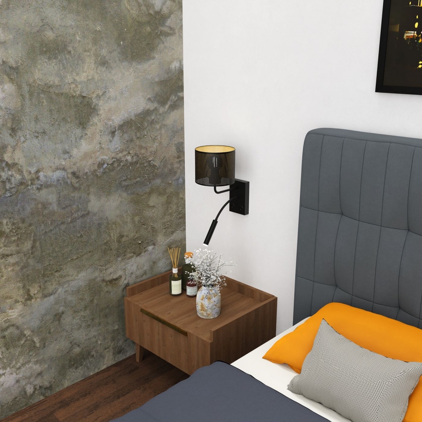 Wandleuchte LOFT SHADE 1xE27/60W+1xG9/8W/230V schwarz/gold