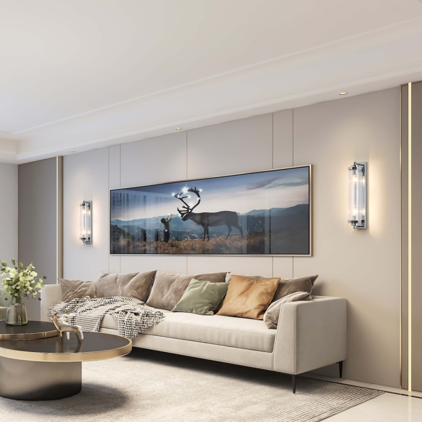 Wandleuchte LORENZO 2xE14/40W/230V, Hochglanz-Chrom