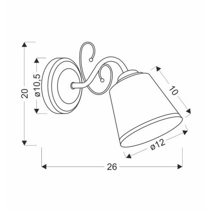 Wandleuchte LOSANNA 1xE14/40W/230V Messing
