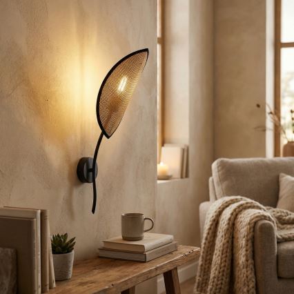 Wandleuchte LOTUS 1xE14/10W/230V schwarz/beige